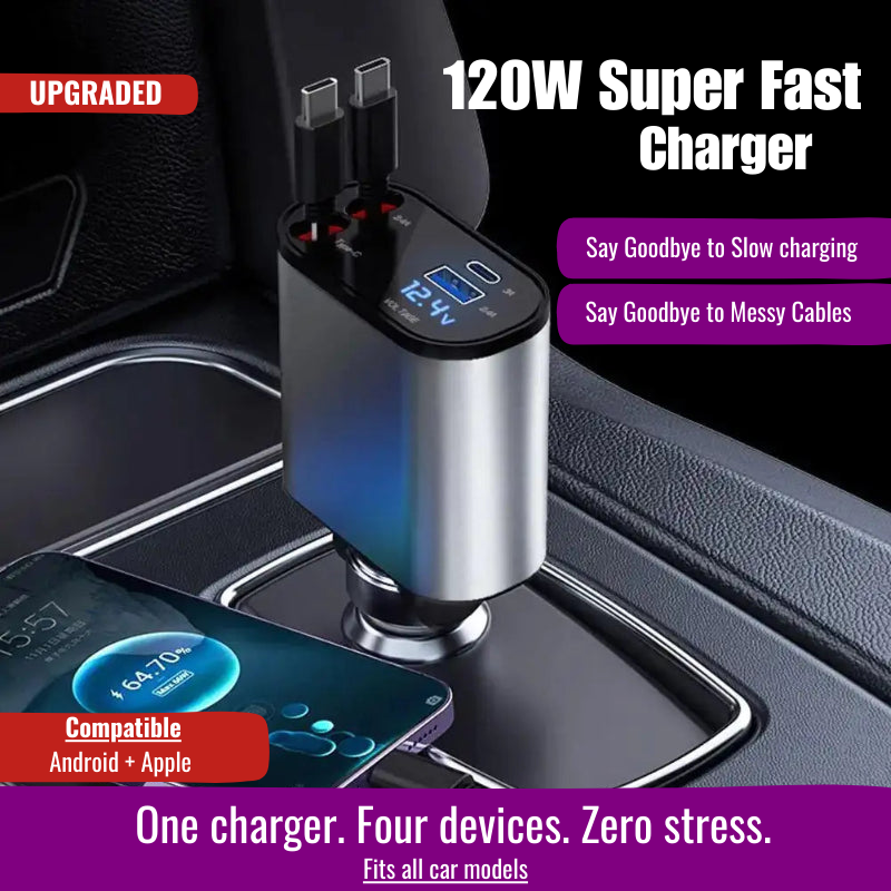 120W 4-in-1 Retractable Ultra-Fast & Tangle-Free