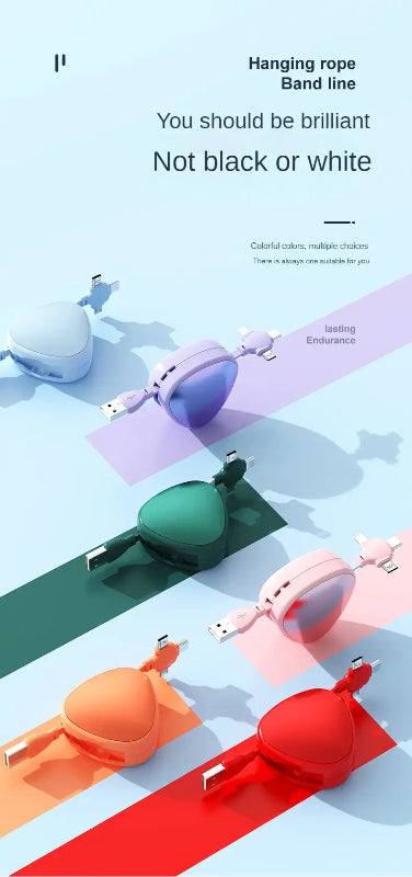 Colorful hanging rope band line with text on a light blue background