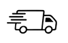 Icon of a delivery truck with a speed line, indicating fast shipping or delivery.