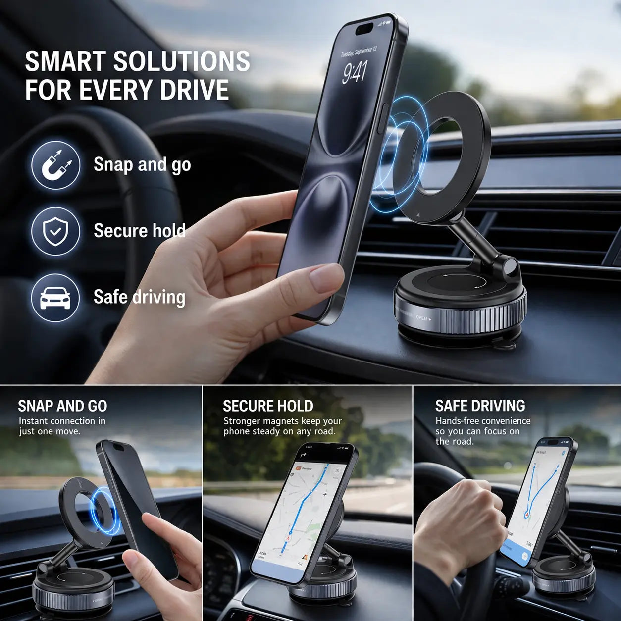 360° Magnetic Car Phone Holder