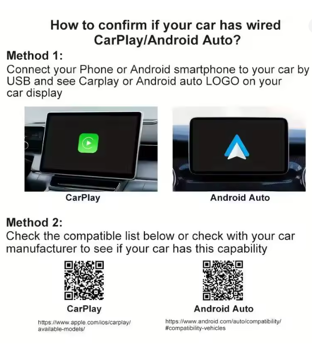 How to confirm your car has carplay or Android auto Methods 