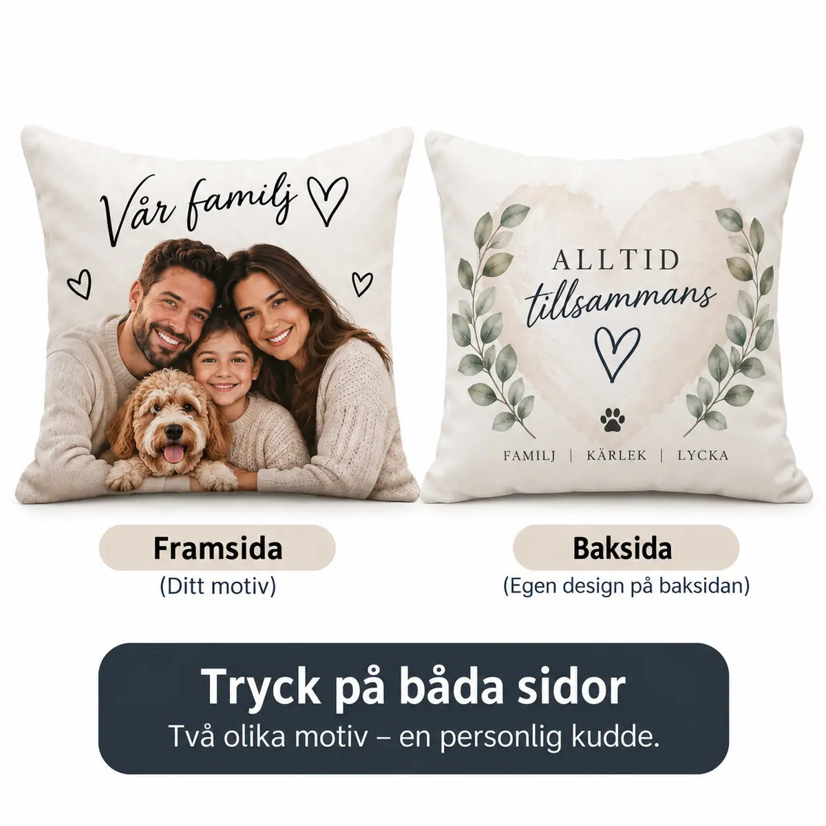 Personligt Kuddfodral med Egen Bild – Skapa Din Egen Design